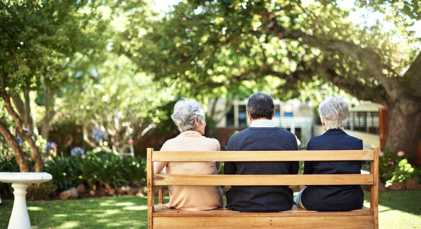 Old people on a bench